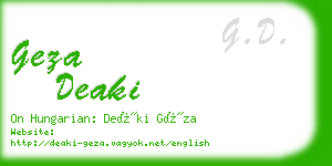 geza deaki business card